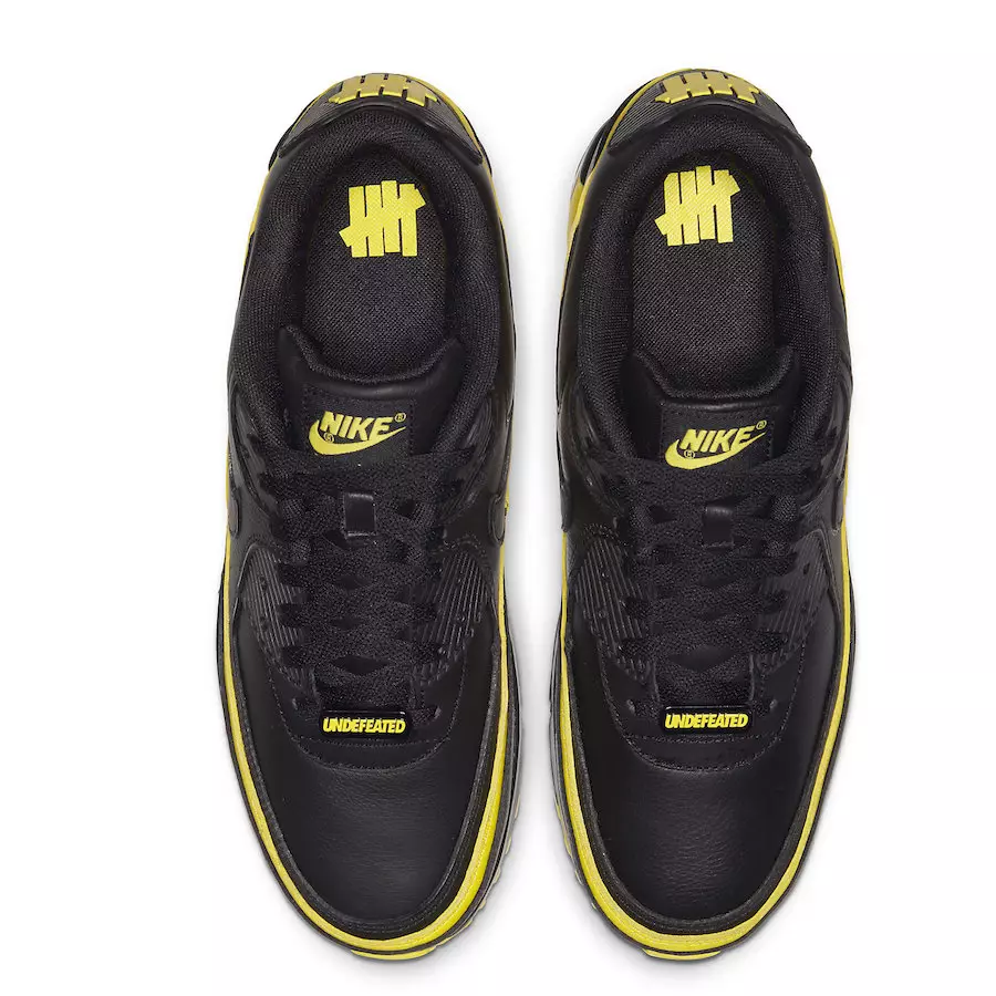 Məğlub edilməmiş Nike Air Max 90 Qara Optik Sarı CJ7197-001 2019 Buraxılış Tarixi