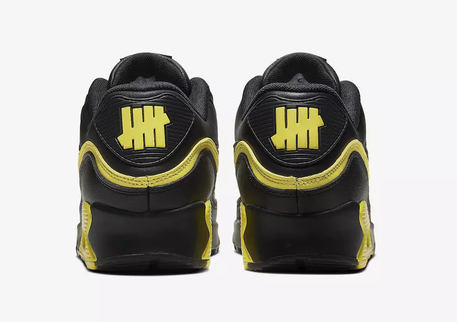 Undefeated Nike Air Max 90 Negras Optic Yellow CJ7197-001 2019 Fecha de lanzamiento