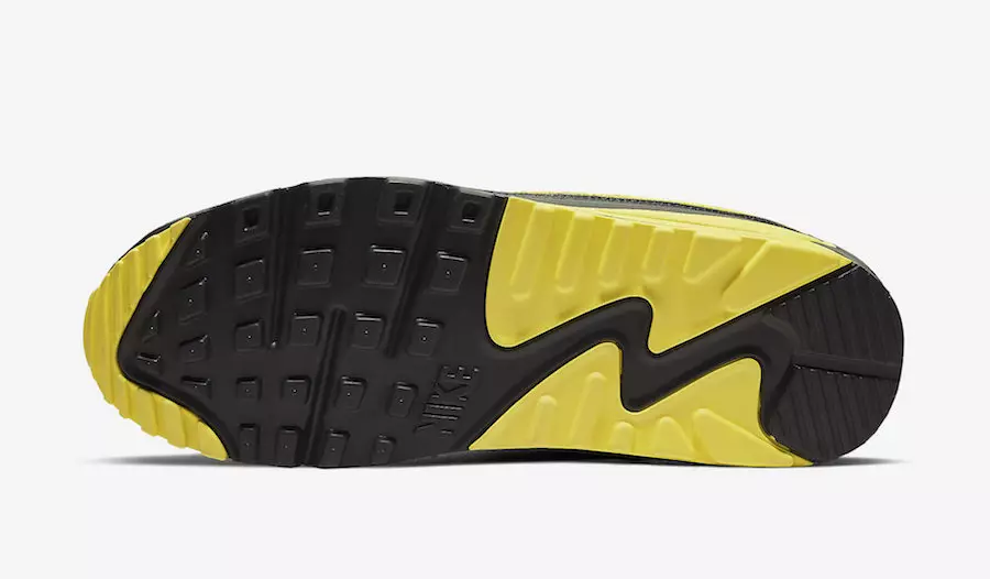 Neporažený Nike Air Max 90 Black Optic Yellow CJ7197-001 2019 Datum vydání