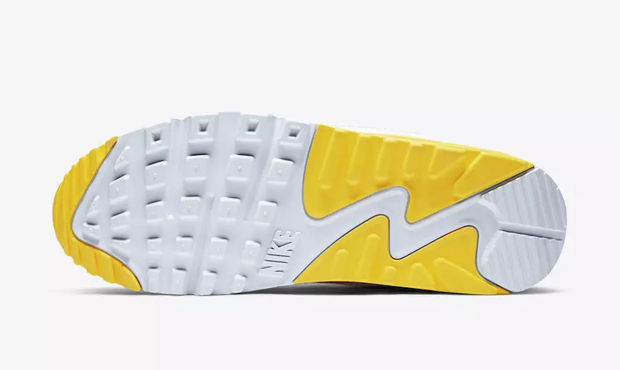 تاريخ إصدار Nike Air Max 90 White Optic Yellow CJ7197-101 2019 غير المهزوم