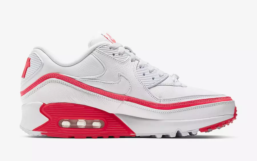 Ósigraður Nike Air Max 90 White Solar Red CJ7197-103 Útgáfudagur Verð