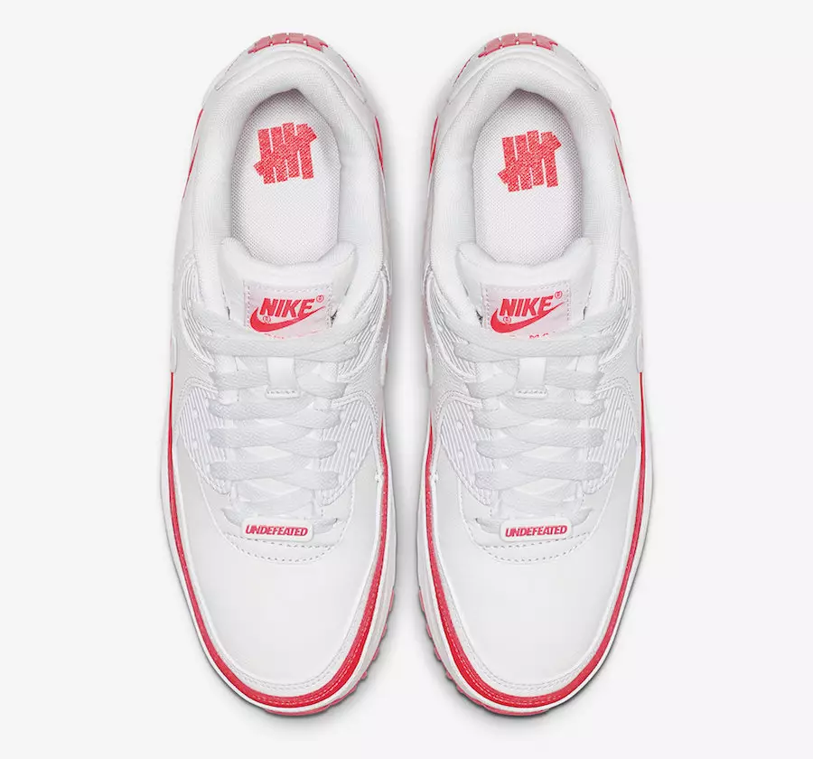 Undefeated Nike Air Max 90 White Solar Red CJ7197-103 Fecha de lanzamiento Precio