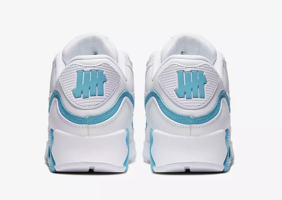 Ósigraður Nike Air Max 90 White Blue Fury CJ7197-102 Útgáfudagur Verð