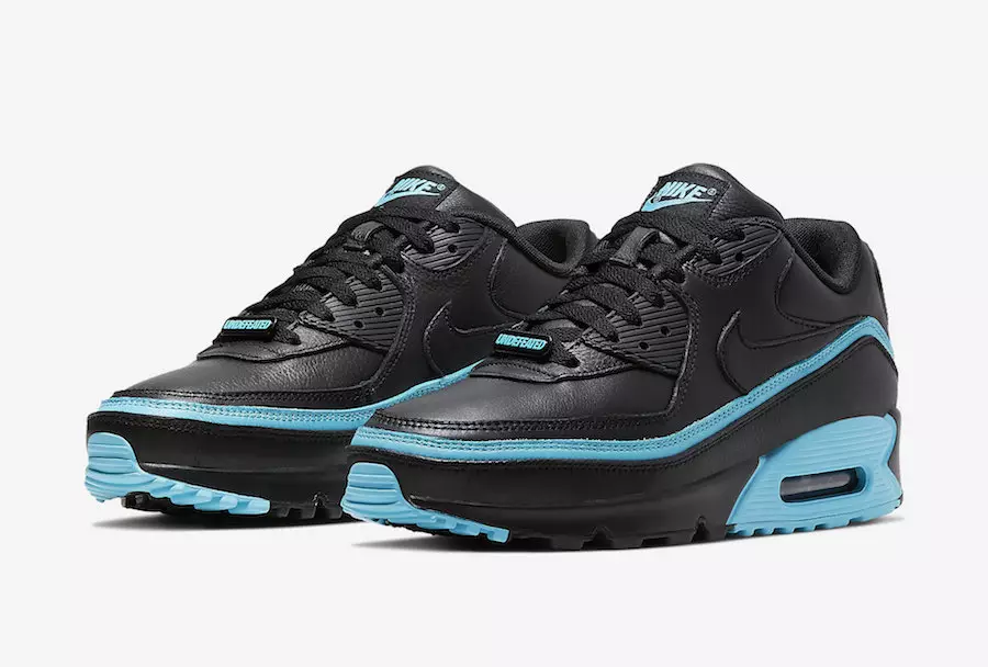 Voittamaton Nike Air Max 90 Black Blue Fury CJ7197-002 Julkaisupäivähinta