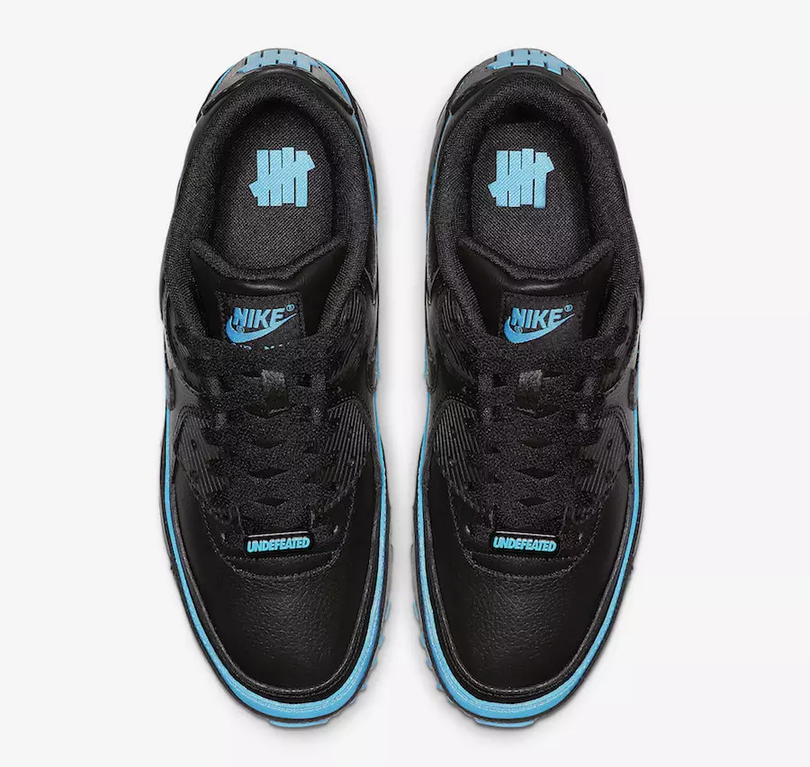 Undefeated Nike Air Max 90 Black Blue Fury CJ7197-002 Ημερομηνία κυκλοφορίας Τιμή