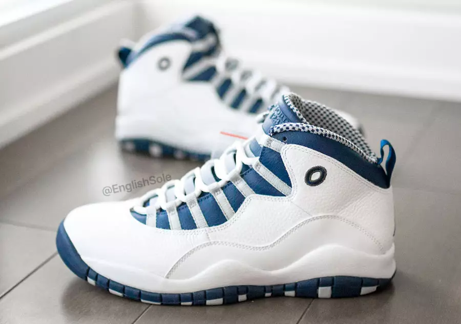 Visão detalhada do Air Jordan 10 de Russell Westbrook