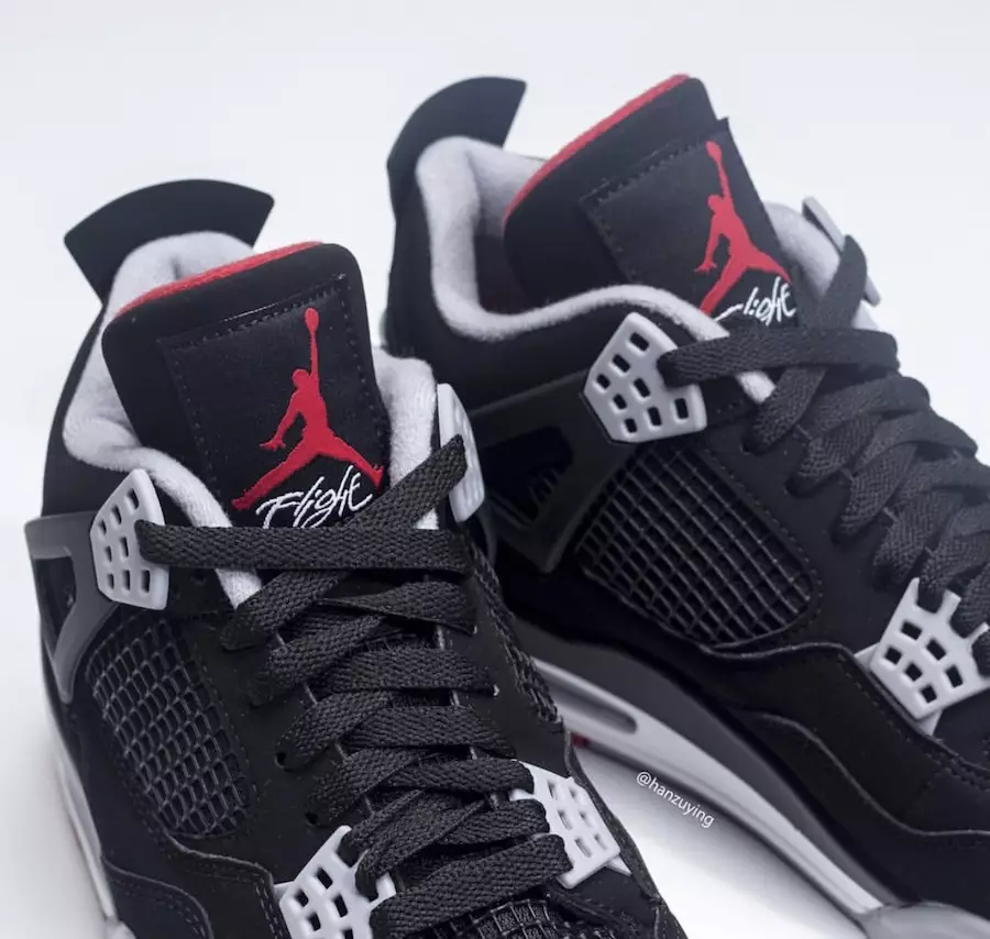 Air Jordan 4 ברעד שוואַרץ צעמענט 2019 308497-060 מעלדונג טאָג