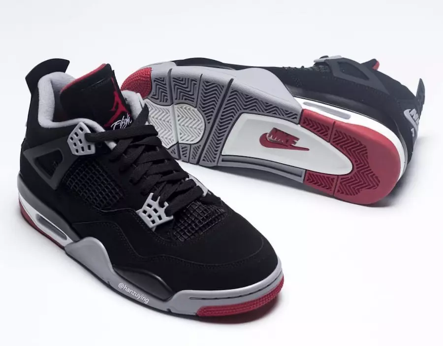 Air Jordan 4 Bred Black Cement 2019 308497-060 Utgivningsdatum