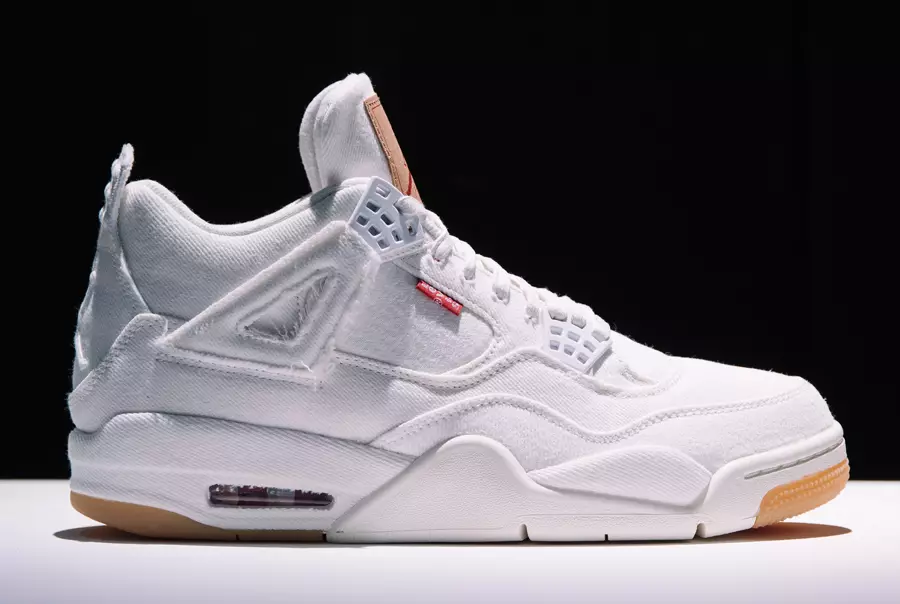 Levis x Air Jordan 4 Nyeupe