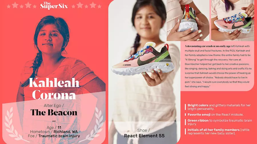 Kahleah Corona Nike React Element 55 Data di rilascio di Doernbecher