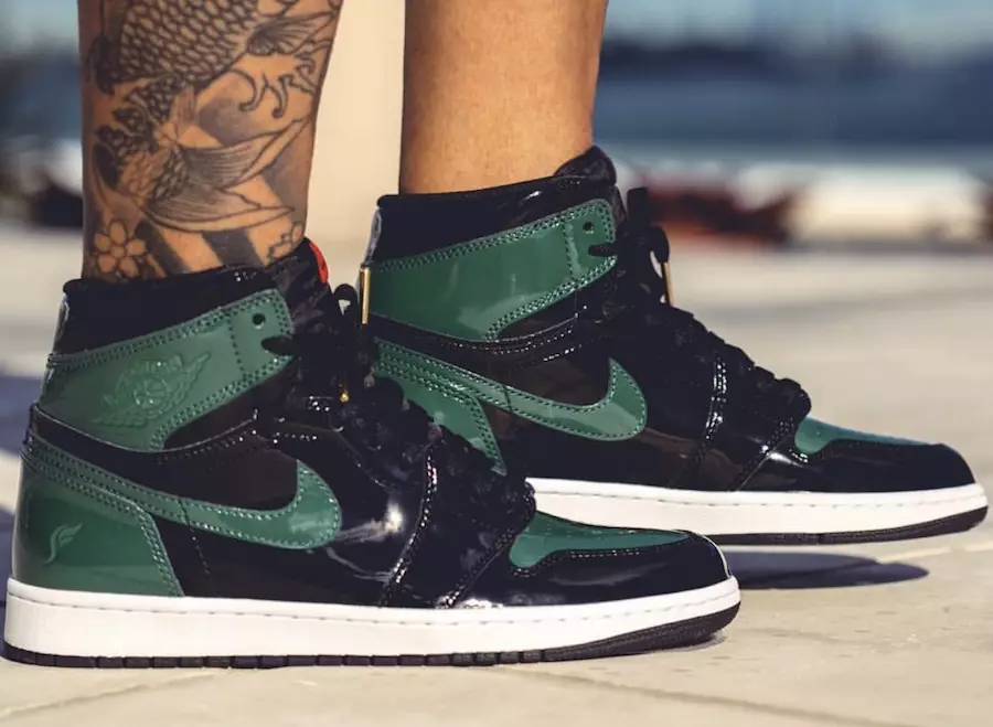 SoleFly Air Jordan 1 ze skóry lakierowanej na stopach