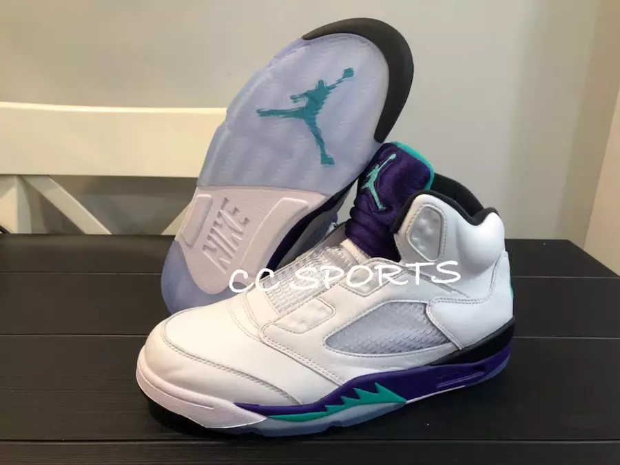 Air Jordan 5 NRG စပျစ်သီး လတ်ဆတ်သောမင်းသား ဖြန့်ချိသည့်နေ့