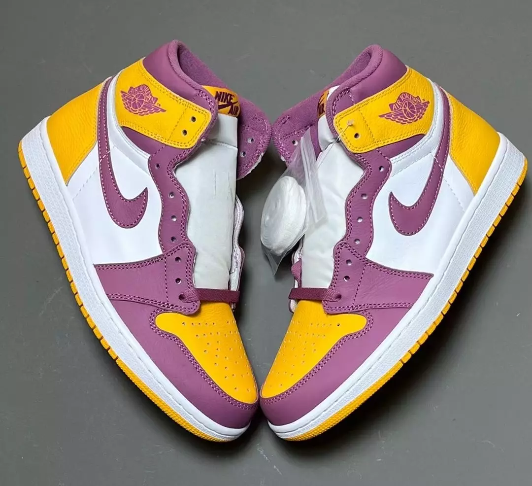 تاریخ انتشار Air Jordan 1 Brotherhood University Gold Light Bordeaux 555088-706