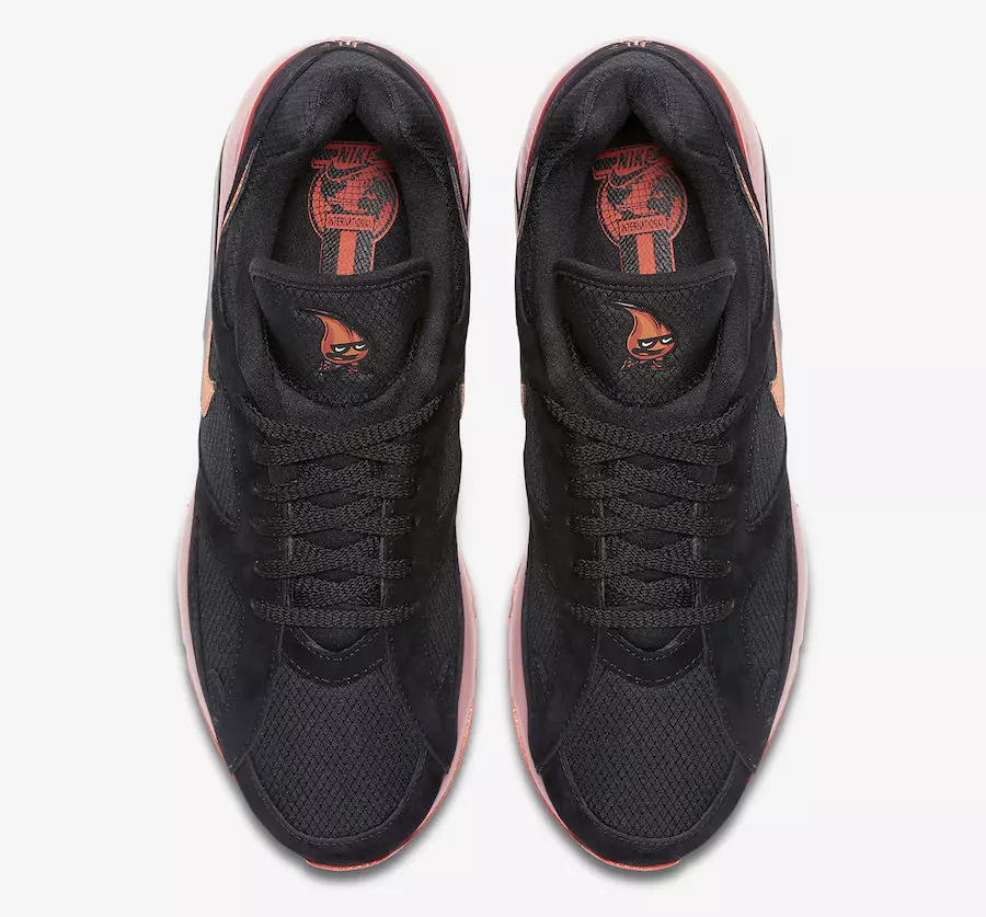 Nike Air Max 180 Black Team Orange University Red AV3734-001 Датум на издавање