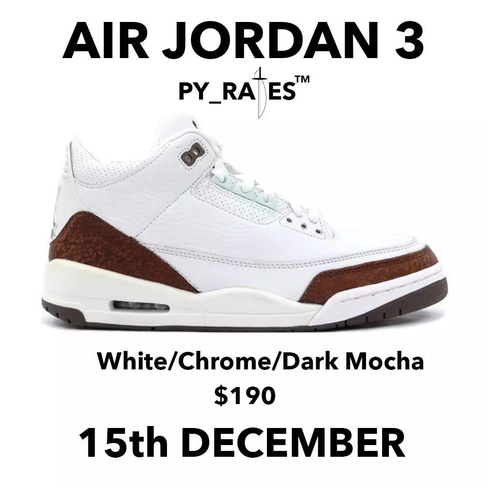 Data e lëshimit të Air Jordan 3 Retro Mocha